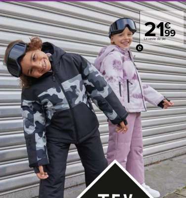 TEX Veste de ski enfant - 100% polyester. Différents coloris. Du 3/4 au 13/14 ans.