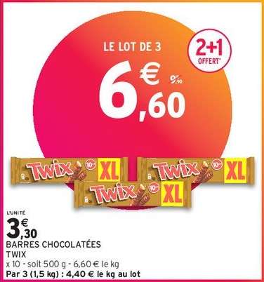 TWIX BARRES CHOCOLATÉES