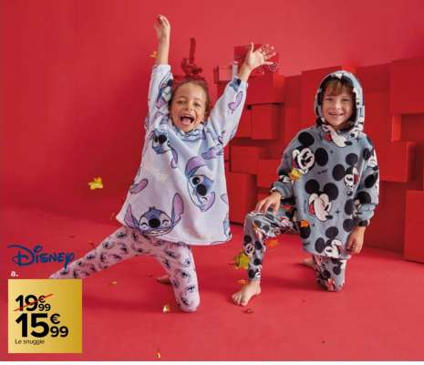 DISNEY Snuggie + legging fille - 95% coton - 5% élasthanne. Différents coloris. Du 2/3 au 11/12 ans. Différentes tailles selon le modèle.