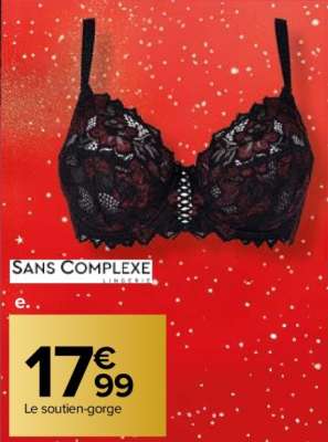 SANS COMPLEXE Soutien-gorge "  Arum glitter " - Dentelle : 90% polyamide - 8% élasthanne -2% fibre métalisée .Tissu : 84% polyamide -16% élasthanne. Doublure dos :  89% polyamide - 11% élasthanne.  Doublure  : 100% polyamide. Noir rouge pailleté. Du 90  au 105 C ou 90 au 110D ou 95 au 105 E.