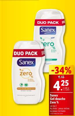 SANEX Gel douche Zéro%