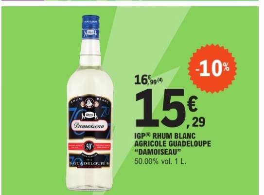 IGP® RHUM BLANC AGRICOLE GUADELOUPE “DAMOISEAU”