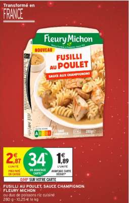 FLEURY MICHON FUSILLI AU POULET, SAUCE CHAMPIGNON