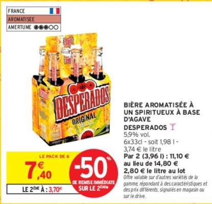 DESPERADOS BIÈRE AROMATISÉE À UN SPIRITUEUX À BASE D'AGAVE