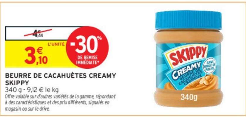 SKIPPY BEURRE DE CACAHUÈTES  CREAMY