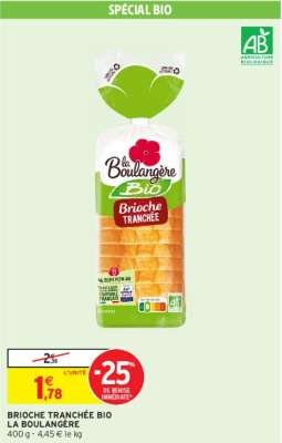 LA BOULANGÈRE Brioche Tranchée Bio