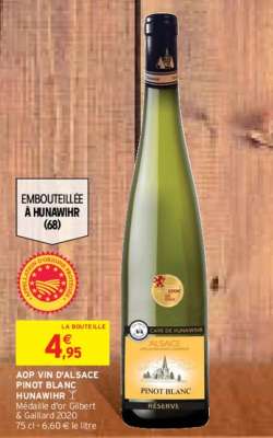 HUNAWIHR AOP VIN D'ALSACE
PINOT BLANC