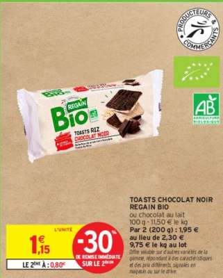 REGAIN BIO TOASTS CHOCOLAT NOIR