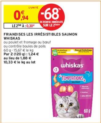 WHISKAS FRIANDISES LES IRRÉSISTIBLES SAUMON