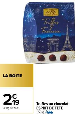 ESPRIT DE FÊTE Truffes au chocolat - 250 g.