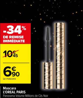 L'ORÉAL PARIS Mascara - Panorama Volume Millions de Cils Noir ou Volume Millions de Cils Noir, Extra black ou Baume noir.