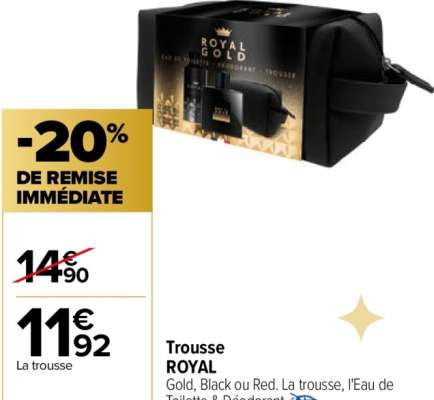 ROYAL Trousse - Gold, Black ou Red. La trousse, l'Eau de Toilette & Déodorant