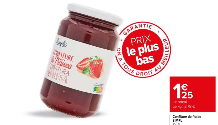 SIMPL Confiture de fraise - 450 g.