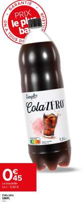 SIMPL Cola zéro - 1,5 L.