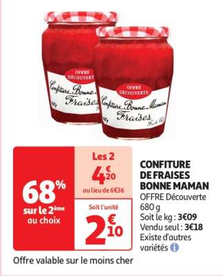 Confiture De Fraises Bonne Maman - OFFRE Découverte
680 g