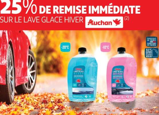 25% De Remise Immédiate Sur Le Lave Glace Hiver Auchan