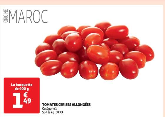 Tomates Cerises Allongées - Catégorie 1