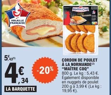 Cordon de Poulet à la Normande "Maître Coq"