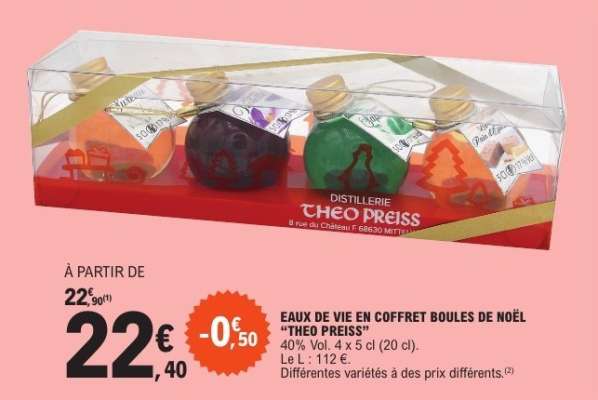 EAUX DE VIE EN COFFRET BOULES DE NOËL 'THEO PREISS'