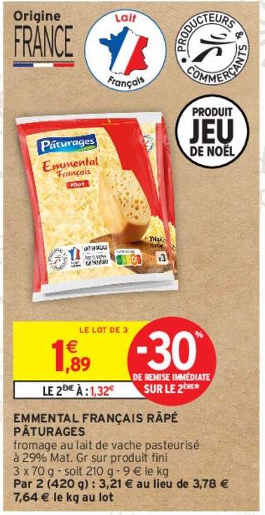 PÂTURAGES EMMENTAL FRANÇAIS RÂPÉ