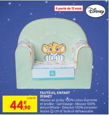 DISNEY FAUTEUIL ENFANT