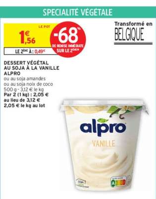 ALPRO DESSERT VÉGÉTAL AU SOJA À LA VANILLE