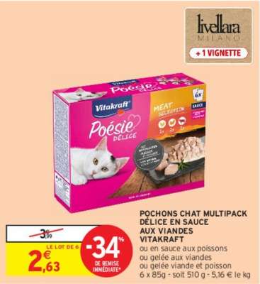 VITAKRAFT POCHONS CHAT MULTIPACK DÉLICE EN SAUCE AUX VIANDES