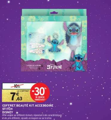 DISNEY COFFRET BEAUTÉ KIT ACCESSOIRE STITCH