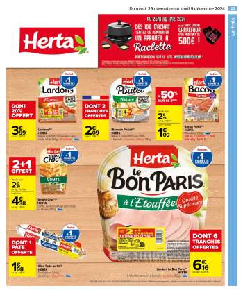 thumbnail - HERTA Blanc de poulet - Nature, Conservation sans nitrite, 4 tranches + 2 tranches offertes, 210 g. ORIGINE FRANCE