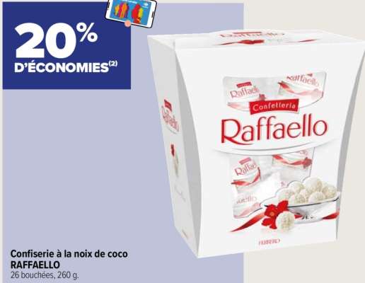 RAFFAELLO Confiserie à la noix de coco - 26 bouchées, 260 g.