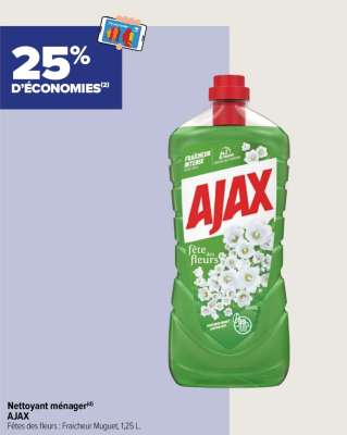 Ajax Nettoyant ménager - Fêtes des fleurs : Fraicheur Muguet, 1,25 L.