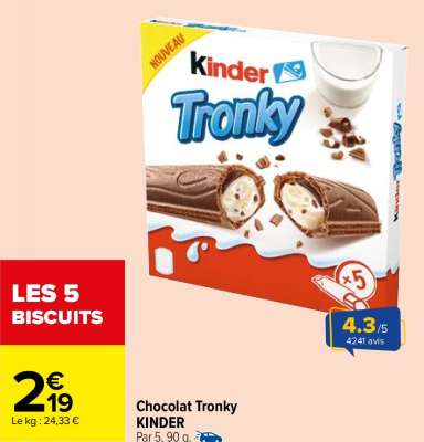 KINDER Chocolat Tronky - Par 5, 90 g.