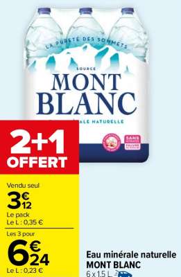 MONT BLANC Eau minérale naturelle - 6 x 1,5 L.