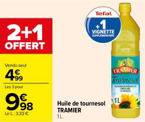 TRAMIER Huile de tournesol - 1 L.