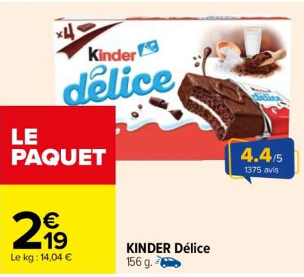 KINDER DÉLICE - 156 g.