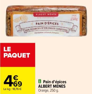 ALBERT MENES Pain d'épices - Orange, 250 g.