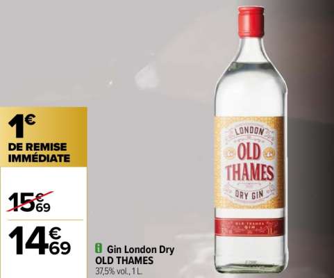 OLD THAMES Gin London Dry - 37,5% vol., 1 L.