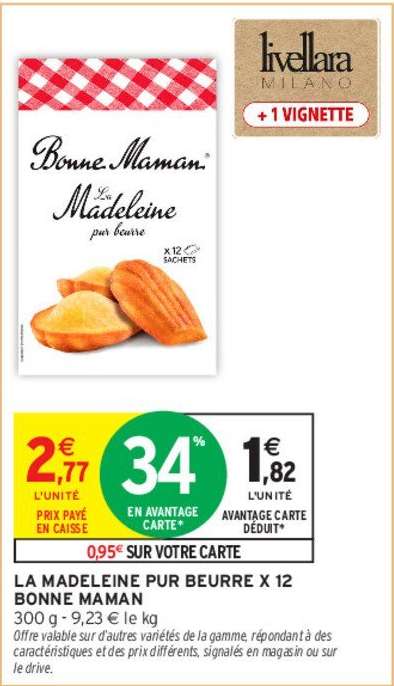 BONNE MAMAN LA MADELEINE PUR BEURRE X 12