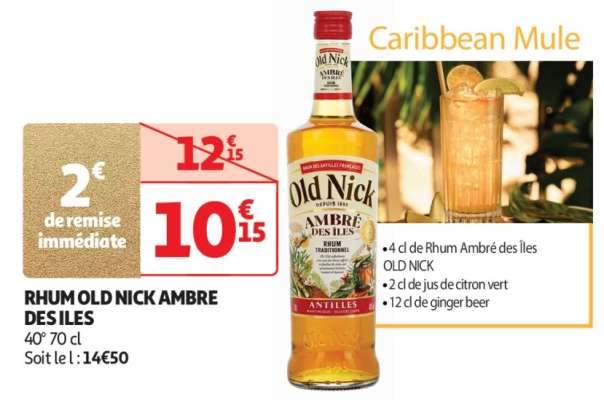 Rhum Old Nick Ambre Des Iles - 40° 70 cl