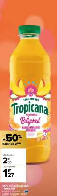 TROPICANA 100% Pur Jus Inspiration - Bollywood ou Samba, 1 L.