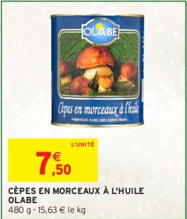 OLABE CÈPES EN MORCEAUX À L'HUILE