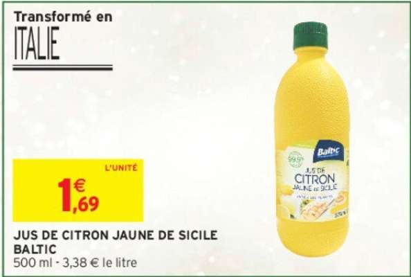 BALTIC JUS DE CITRON JAUNE DE SICILE