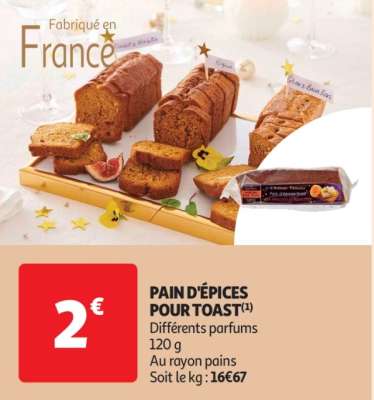 Pain D'épices Pour Toast - Différents parfums
120 g
Au rayon pains