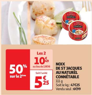 Noix De St Jacques Au Naturel Connétable - 111 g