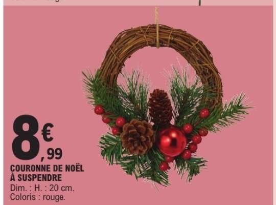 Couronne de Noël à suspendre