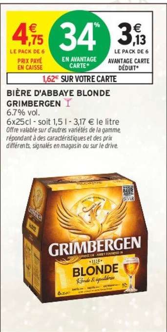 GRIMBERGEN BIÈRE D'ABBAYE BLONDE