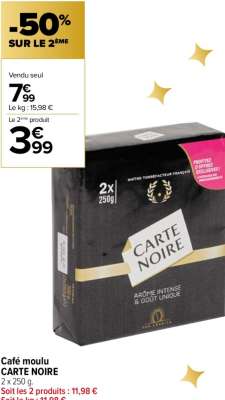 CARTE NOIRE Café moulu - 2 x 250 g.