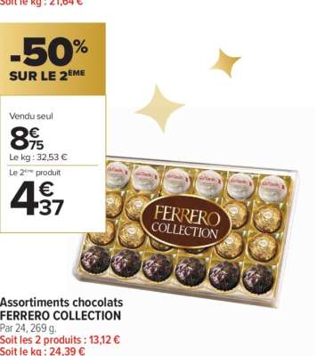 FERRERO COLLECTION Assortiments chocolats - Par 24, 269 g.