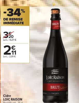 LOÏC RAISON Cidre - Brut 6% vol., 75 cl.