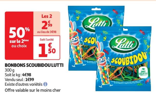 Bonbons Scoubidou Lutti - 300 g